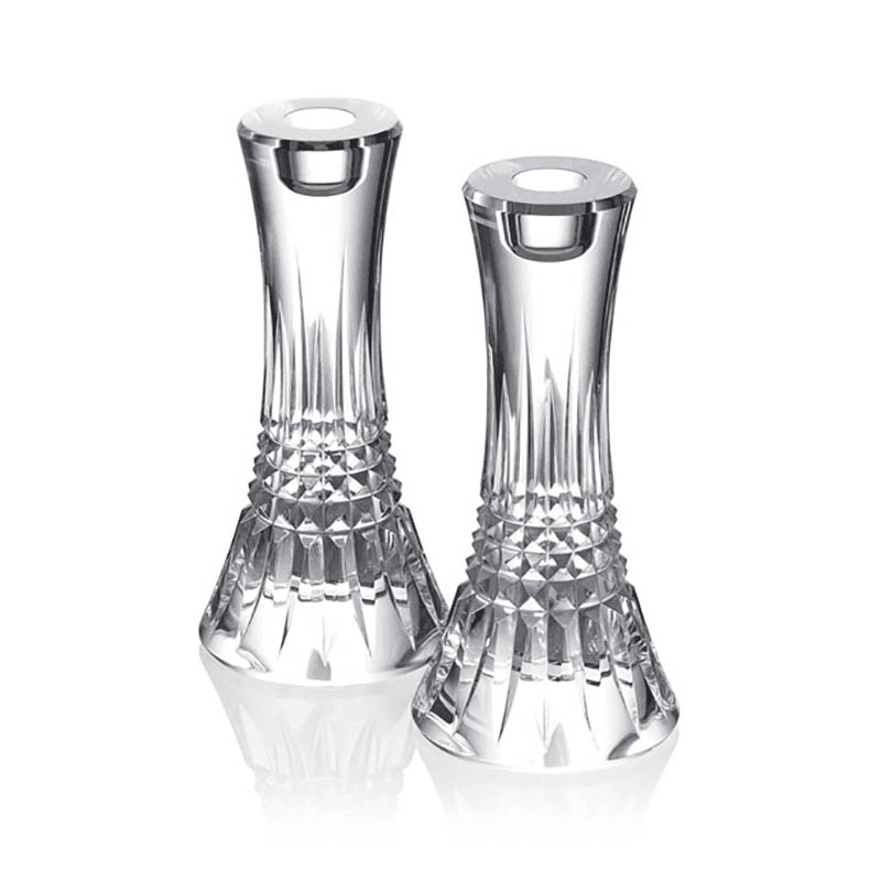 Lismore Diamond Set of 2 Candlesticks, 18cm, Clear