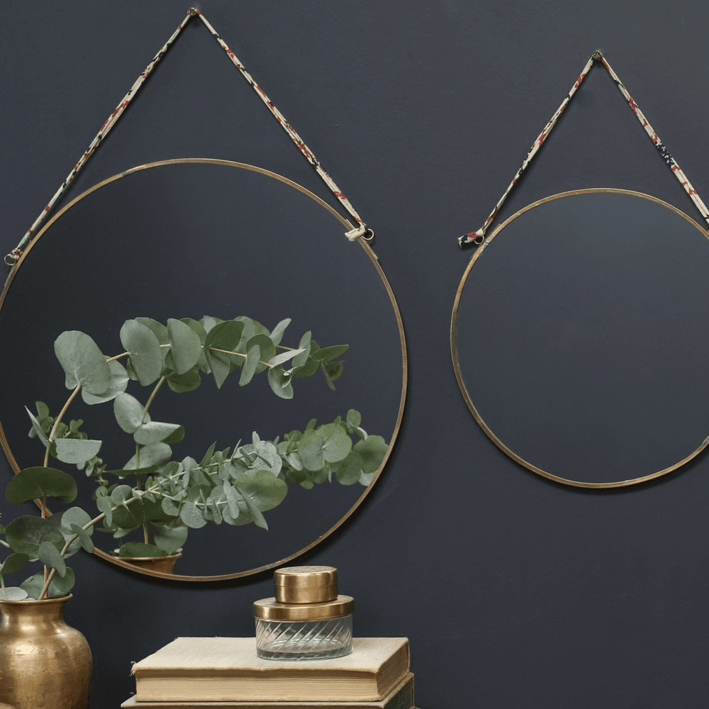 Kiko Round Mirror, D26.5cm, Antique Brass