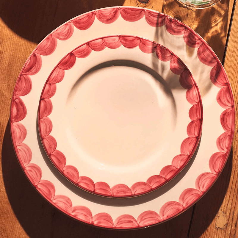 Scallop Set of 2  Dinner Plates, 28cm, Pink