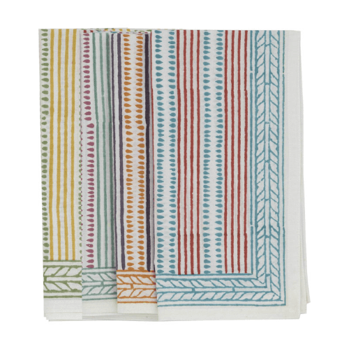 Image showing the Spots & Stripes Set of 6 Napkins, 50 x 50cm, Mutli product.