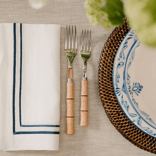Image showing the Sophie Classic Two Cord Napkin, 50cm, Midnight Blue product.