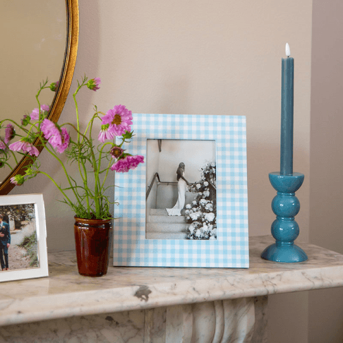Image showing the Gingham Photo Frame, 5x7", Blue product.