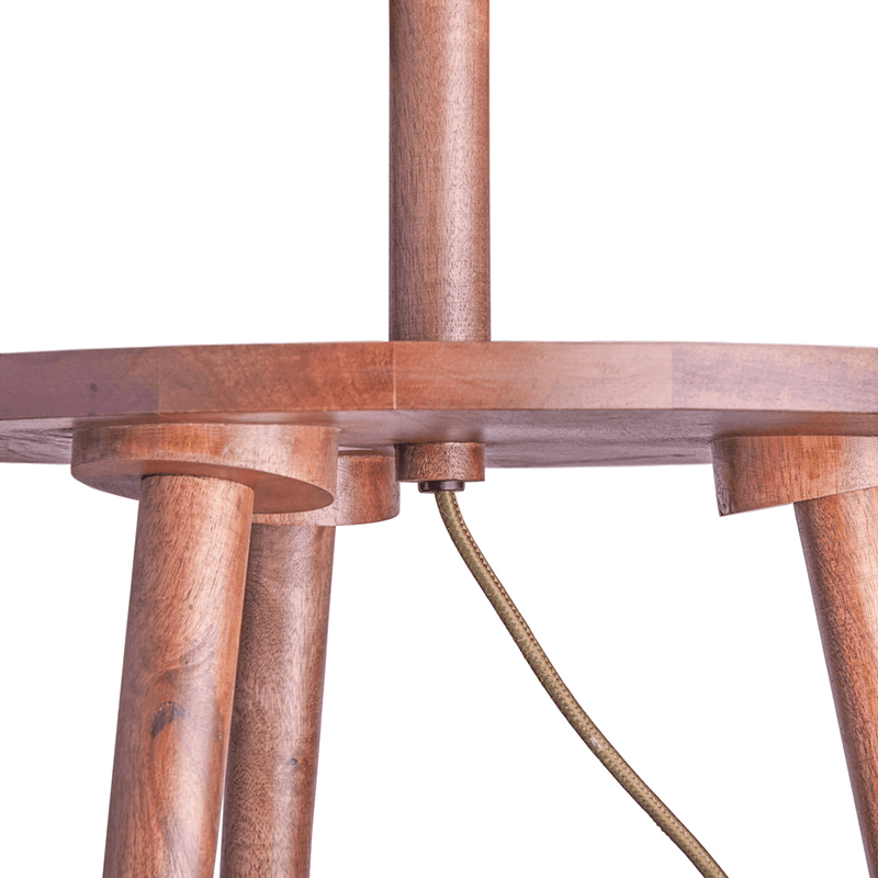 Skellig Floor Lamp, H142cm, Burnt Wood