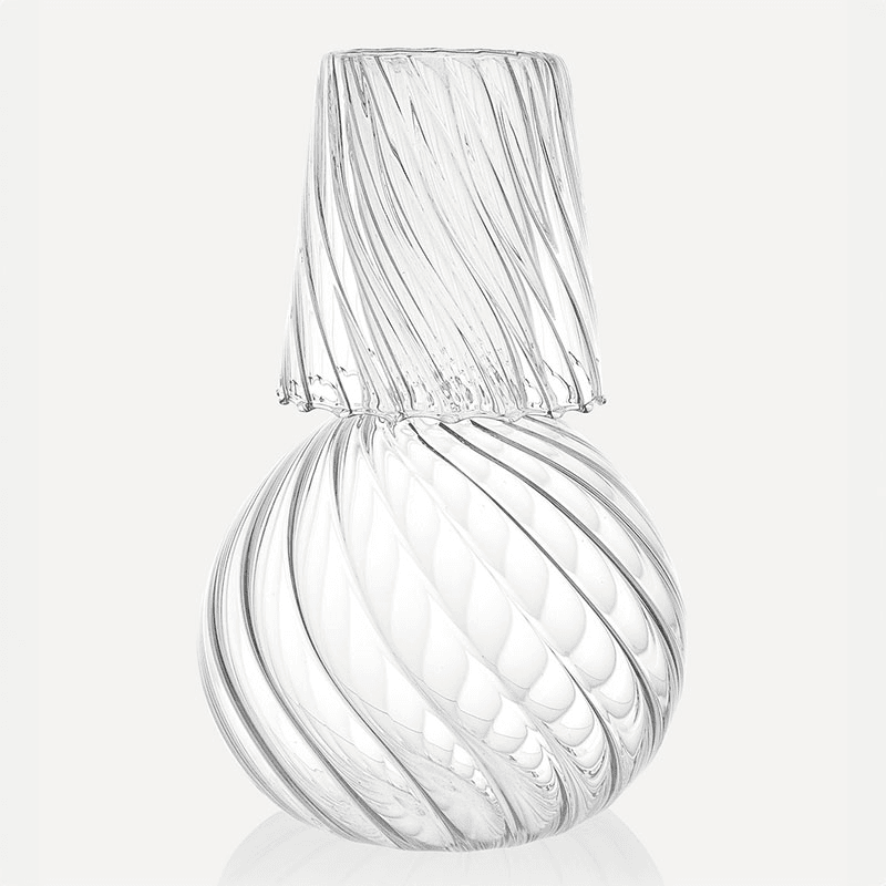 Rippled Carafe, 20cm, Clear