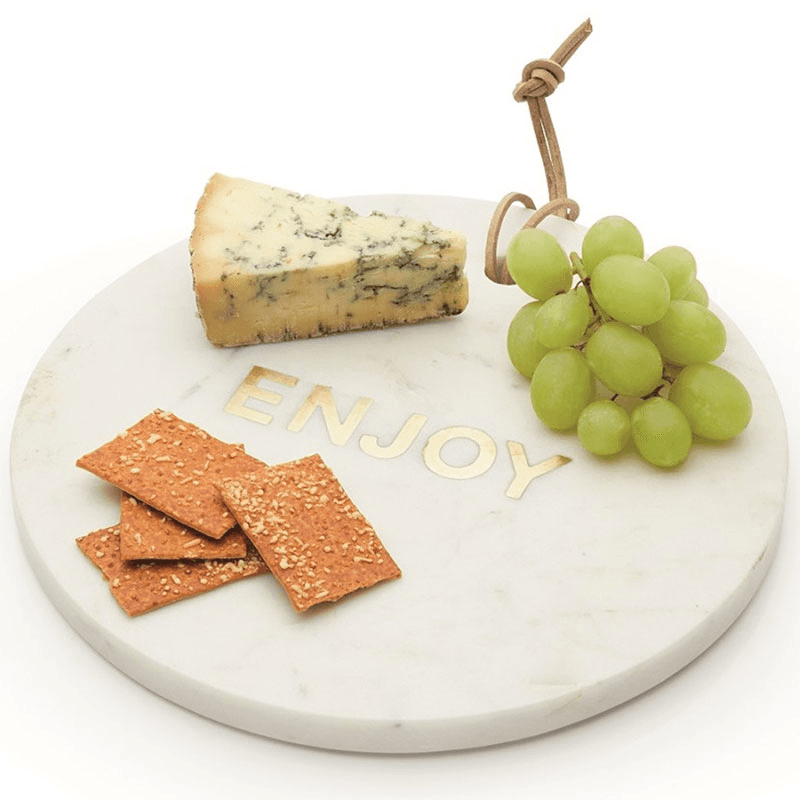 Round marble cheese board, D26 x H2cm, White