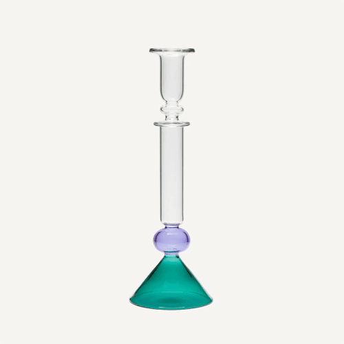 Image showing the Martini Candlestick, H30cm, Teal product.