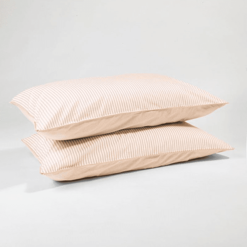 The Stripe 200 Thread Count Pair of Pillowcases, Standard, Clay Pink