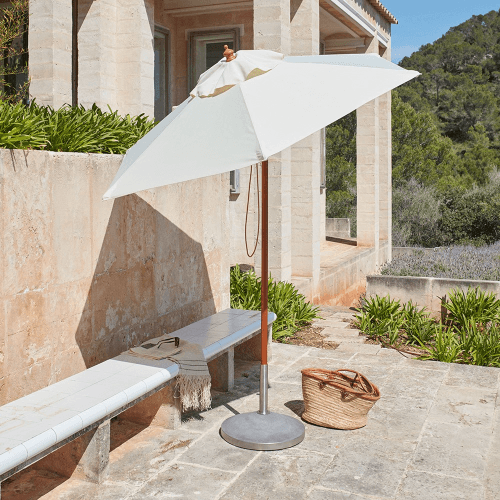 Image showing the Capri Parasol foot, Dia50 x H43, Grey/Silver product.