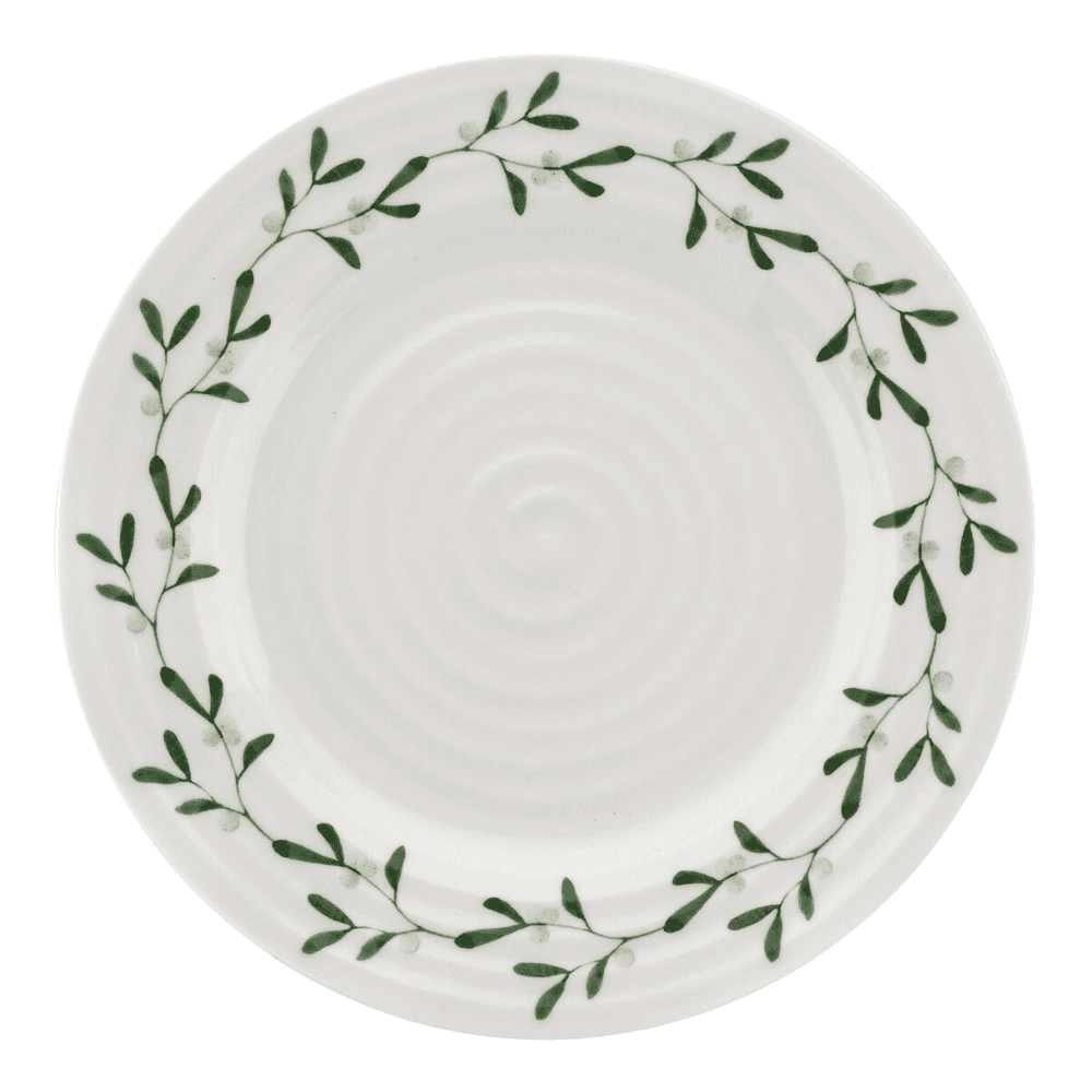 Mistletoe Set of 4 Side plates, Dia20cm, White/ Green