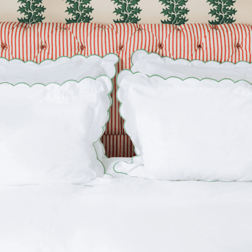 Image showing the Annabelle Scalloped King Size Duvet Cover, Asparagus product.