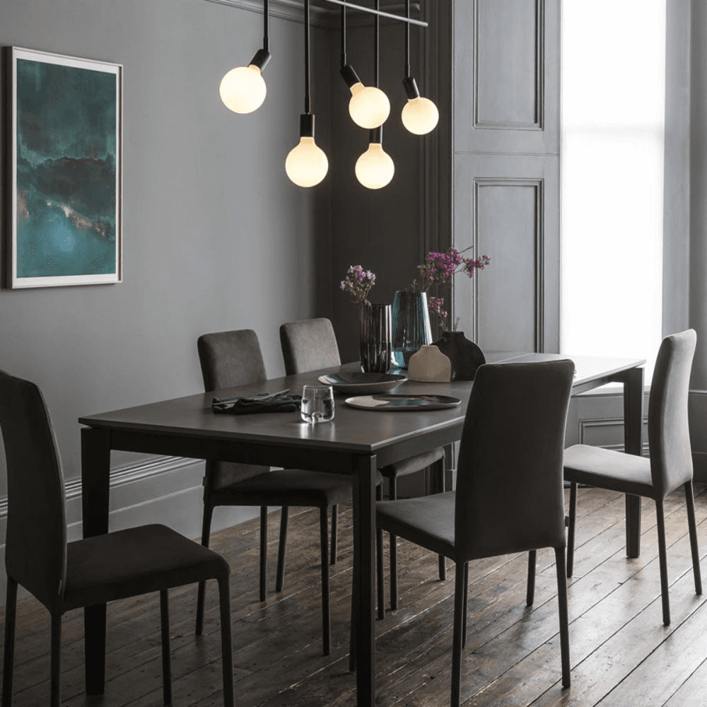 Rocca Ceramic Extending Table, L160-260cm, Black