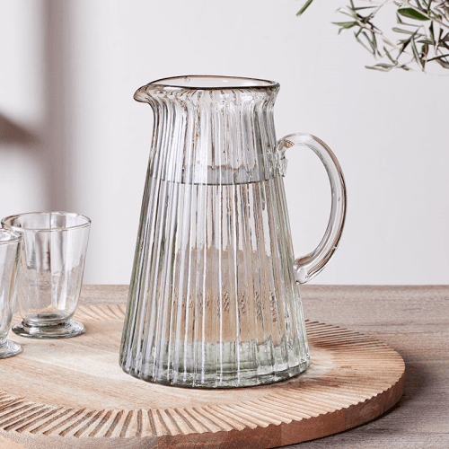 Image showing the Minati Ribbed Glass Jug, 2.5L, Clear product.