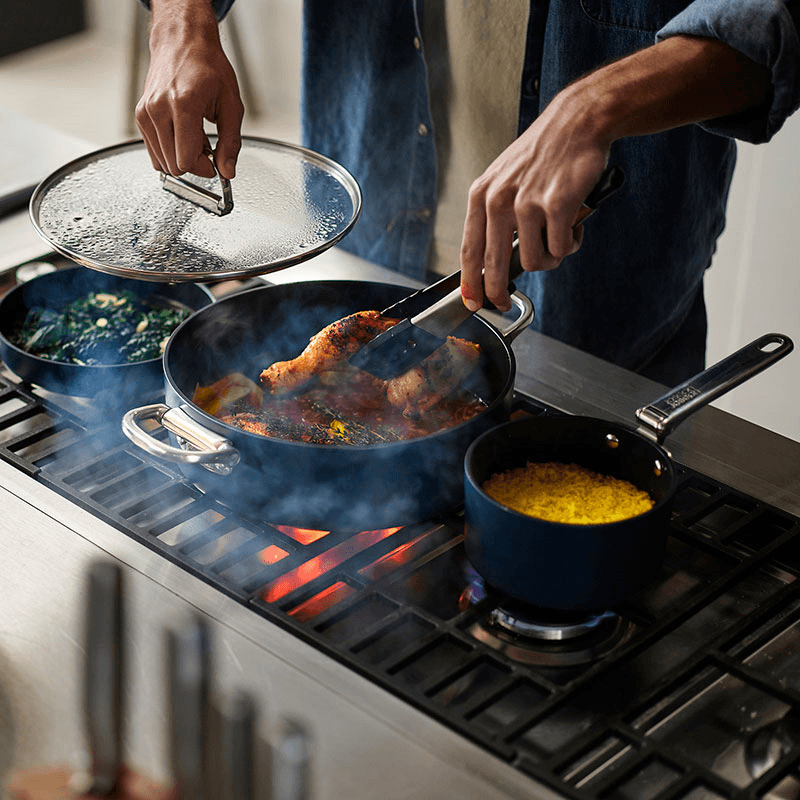 Space Folding Saucepan & Lid, 15cm, Midnight Blue