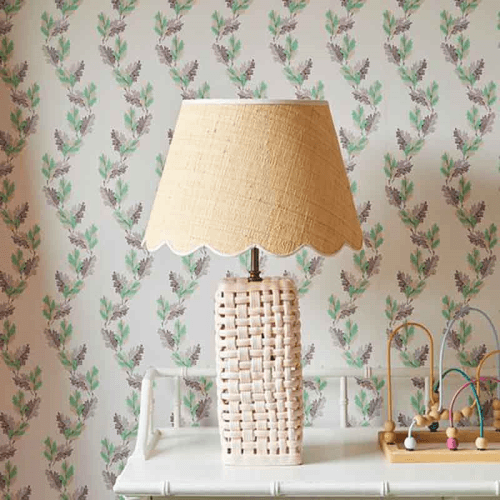 Image showing the Woven Ceramic Lamp Base, Pink product.