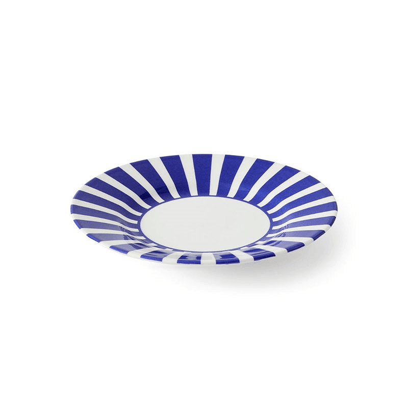 Stecatto Set of 4 Side Plates, D18cm, White and Blue