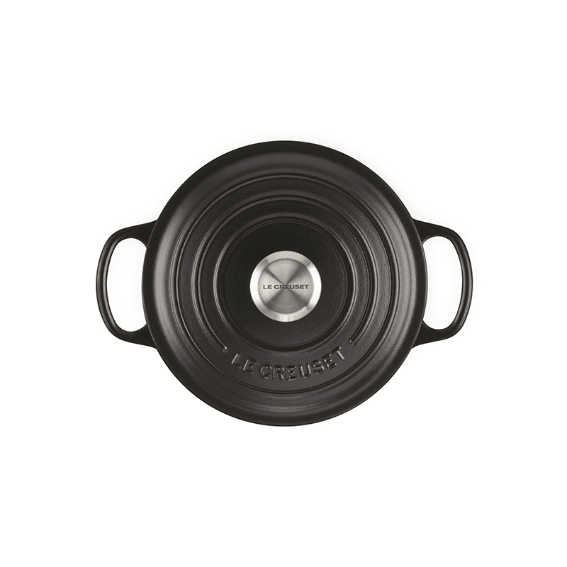 Signature Cast Iron Round casserole, 22cm - 3.3 litre, Satin Black