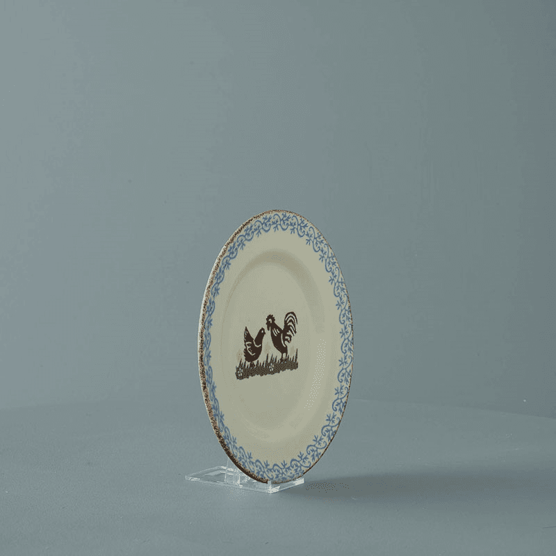 Cock & Hen Plate, 18cm