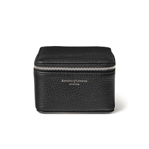 Image showing the Travel Watch & Ring Box, L12 x W12cm, Black Pebble product.