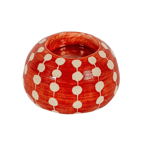 Image showing the Dots Tealight Holder, D10cm, Red product.