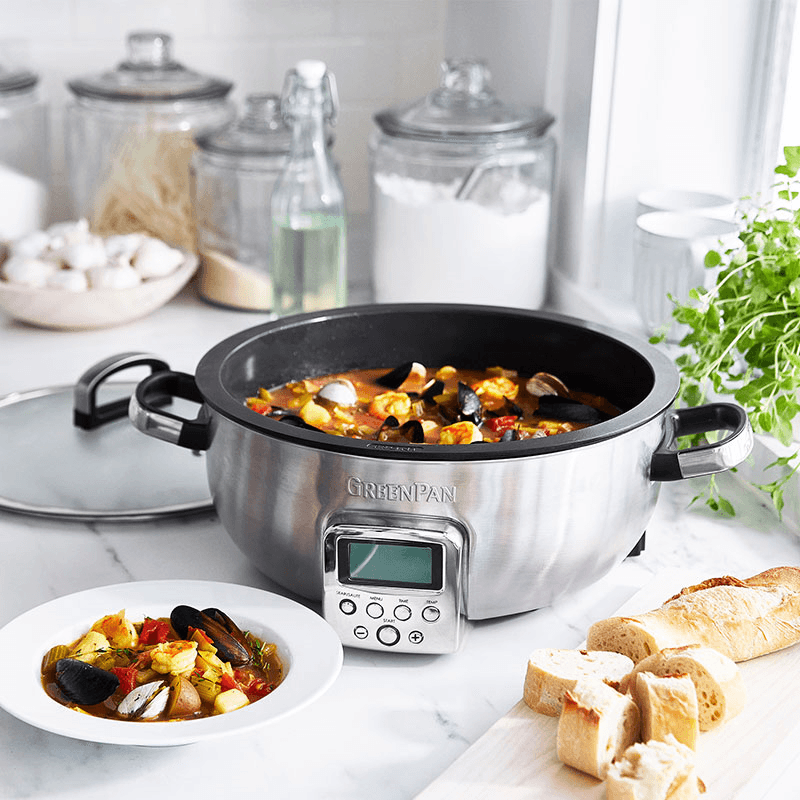 Non-Stick Multicooker, 5.6L, Stainless Steel