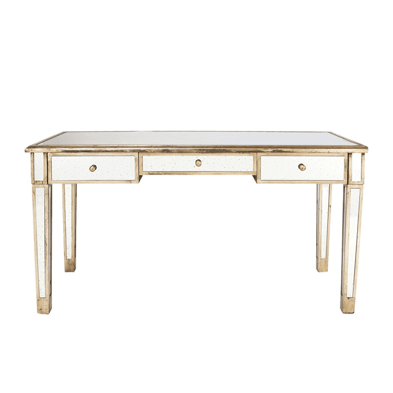 Versailles Dressing table, L152 x W66 x H79cm, Antique Mirrored