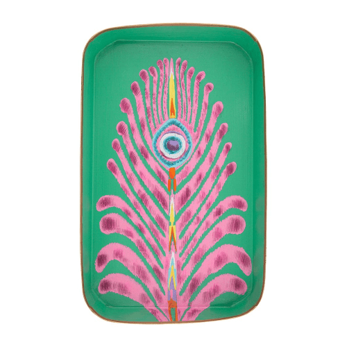 Image showing the Matthew Williamson Iron Rectangular Tray, Green product.