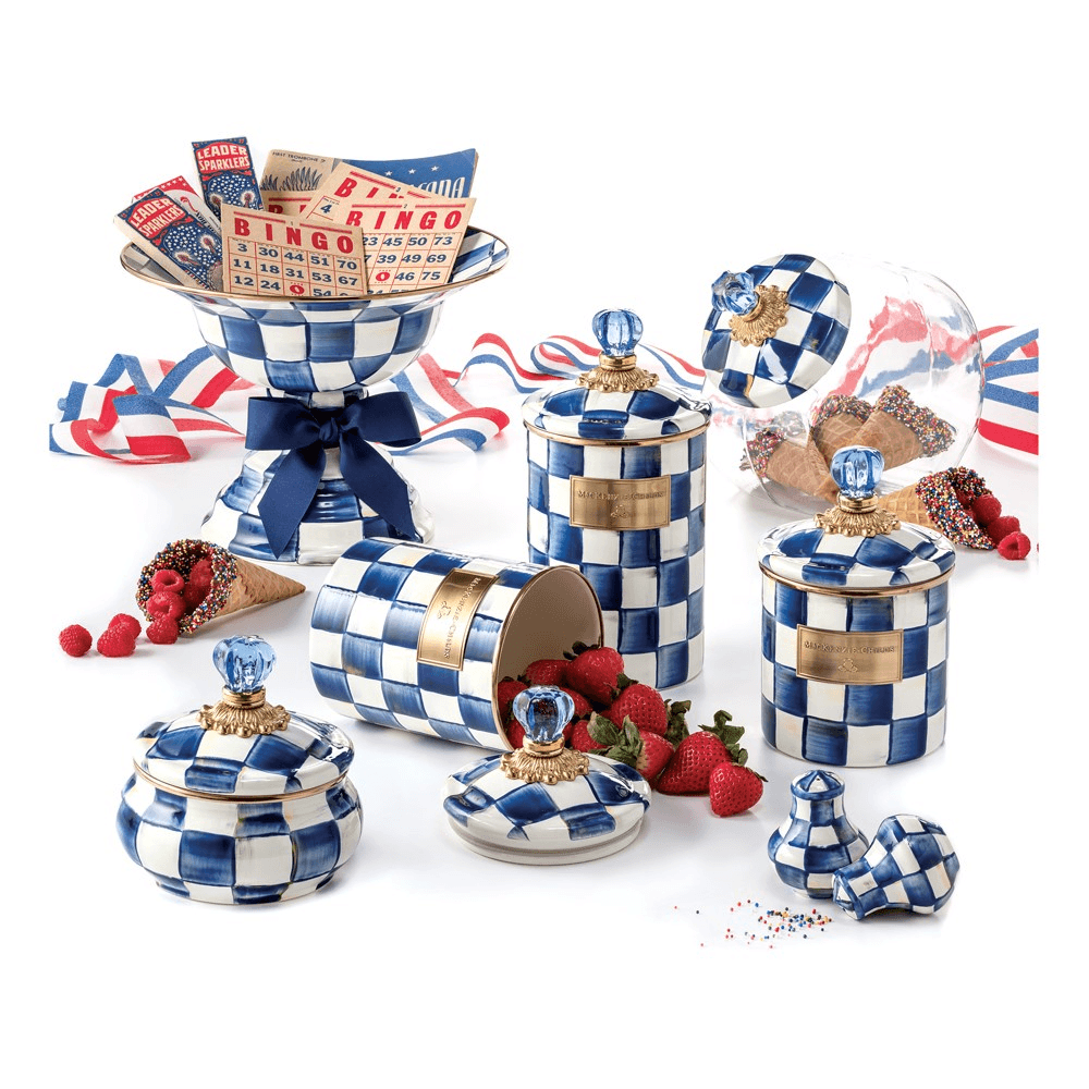 Royal Check Canister, 1.4L, Blue & White