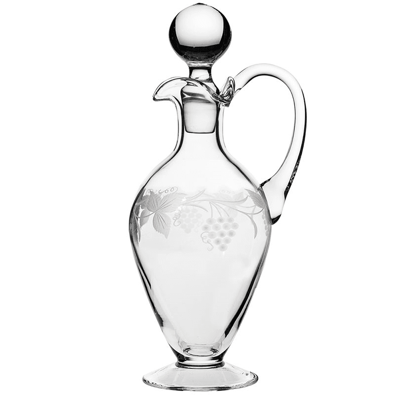 Grapevine Handled Wine Decanter, 800ml, Clear