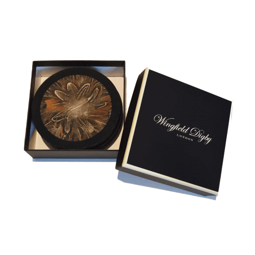 Image showing the Feather and Glass Set of 6 Coasters, D10cm, Cock Pheasant product.