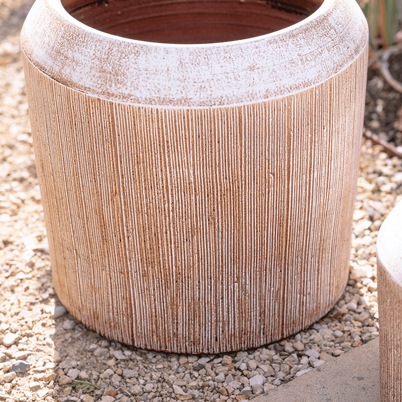 Kubo Ceramic Planter, H34cm, Terracotta
