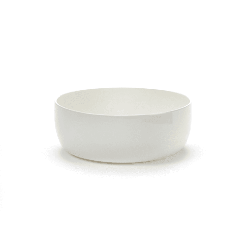 Base Set of 4 glazed low bowls, H6 x D16cm, White