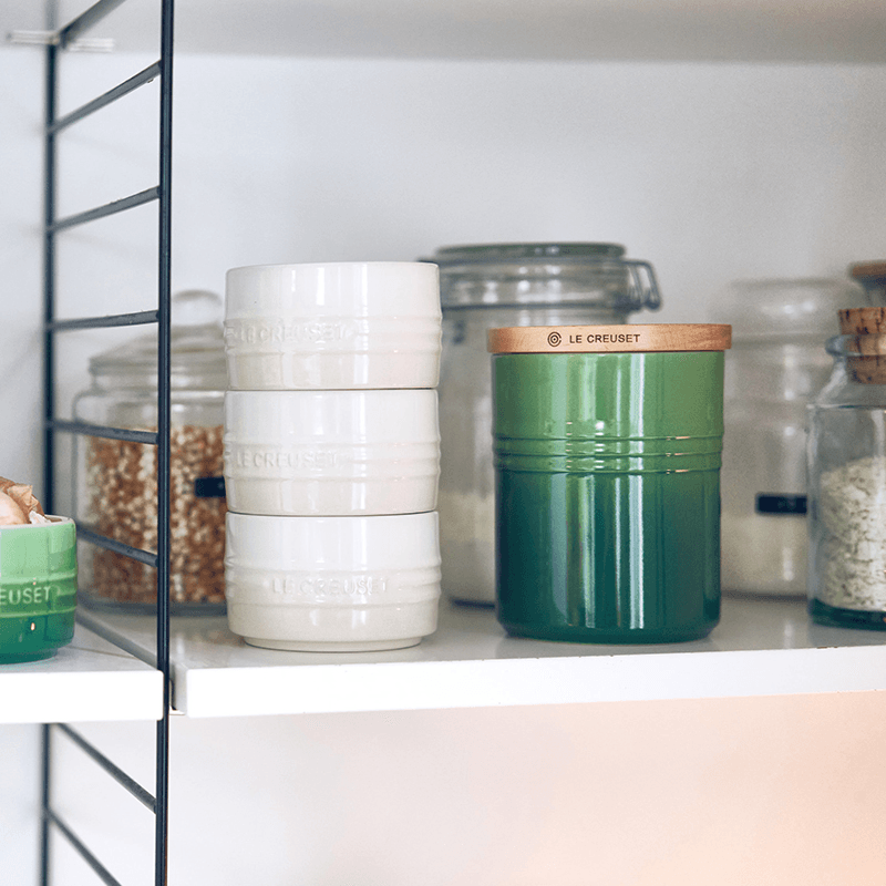 Stoneware Medium Storage Jar, Bamboo Green