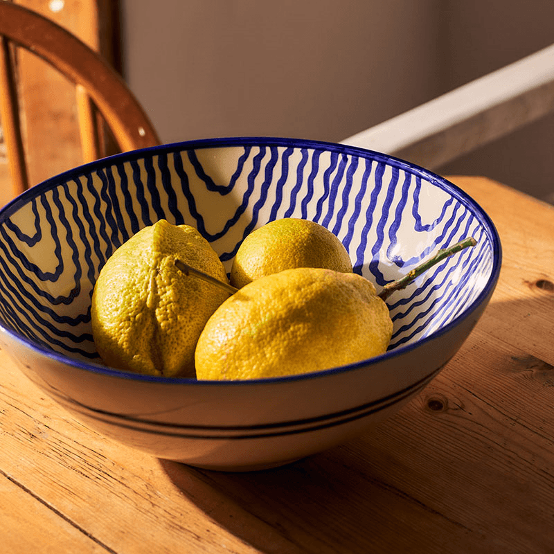Flor Serving Bowl, D31cm, Blue