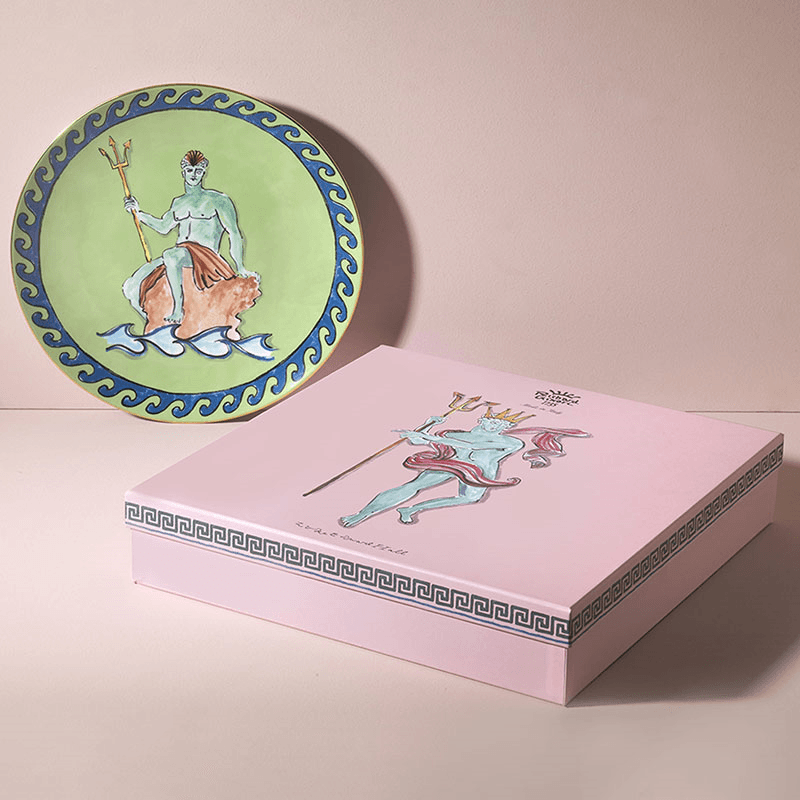 Il Viaggio Di Nettuno Plate, D33cm, Moss Green