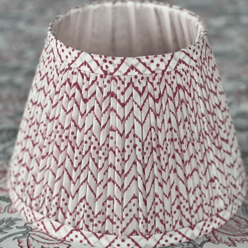Image showing the Zig Zag & Spots Lampshade, 10", Red product.
