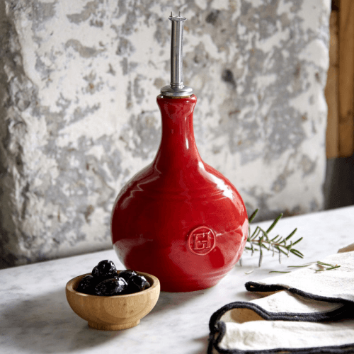 Image showing the Ceramic Vinegar Flask, 400ml, Burgundy product.