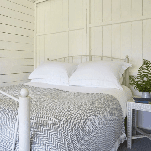 Image showing the Herringbone Blanket, 250cm x 130cm, Dove Grey product.
