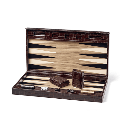 Image showing the Backgammon Set, L45 x W30cm, Amazon Brown Croc product.