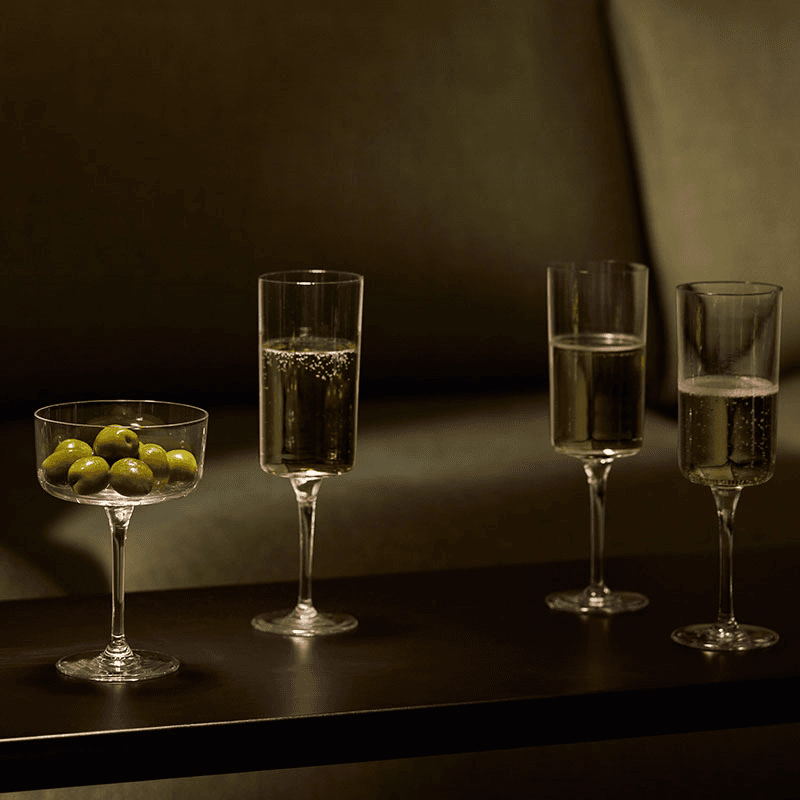 Gio Set of 4 Champagne Flutes, 210ml, Clear