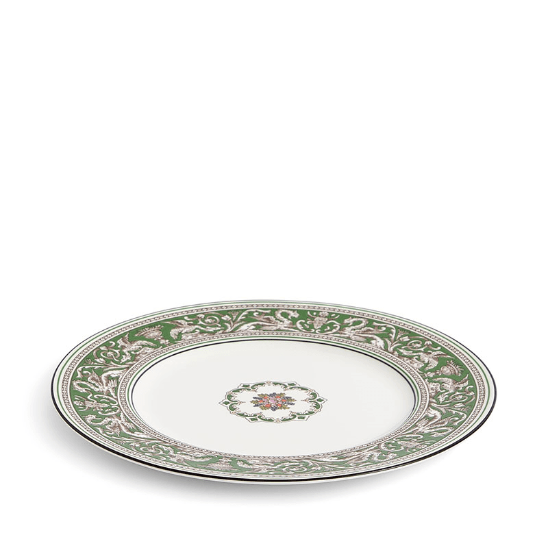 Florentine Plate, D27.3cm, Verde