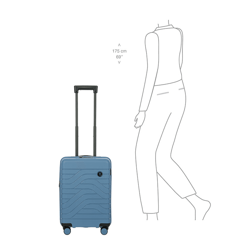 Ulisse Expandable Carry-on Suitcase, H55cm x L37 x W23cm, Grey Blue