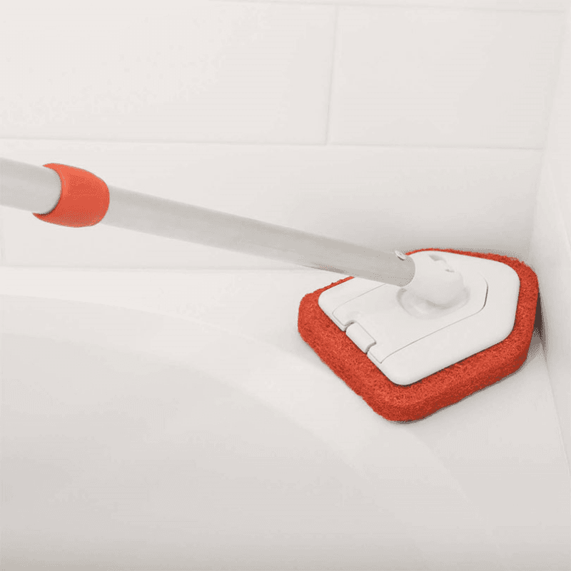 Extendable tub & tile scrubber, Silver/Grey