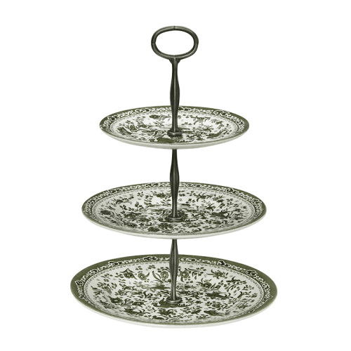 Image showing the Regal Peacock 3 Tier Cake Stand, H35 x W26.5 x D26.5cm, Green product.