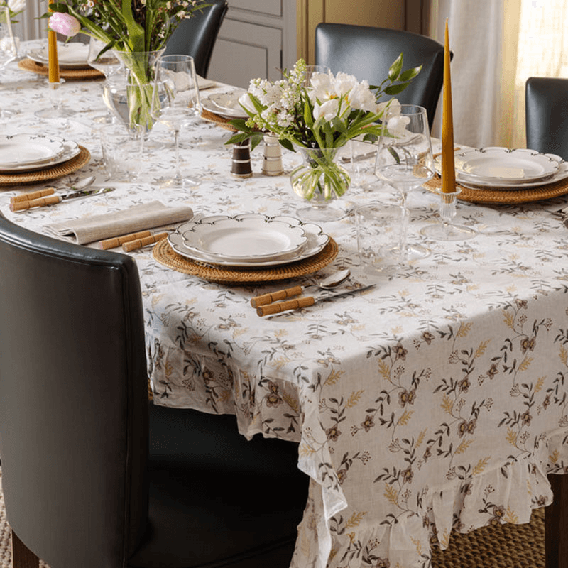 Hellebore Ruffle Tablecloth, 300 x 170cm, Multi