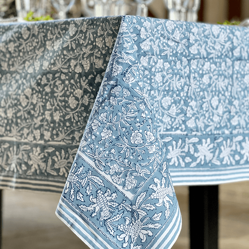 Florence Tablecloth, L150 x W220cm, French Blue