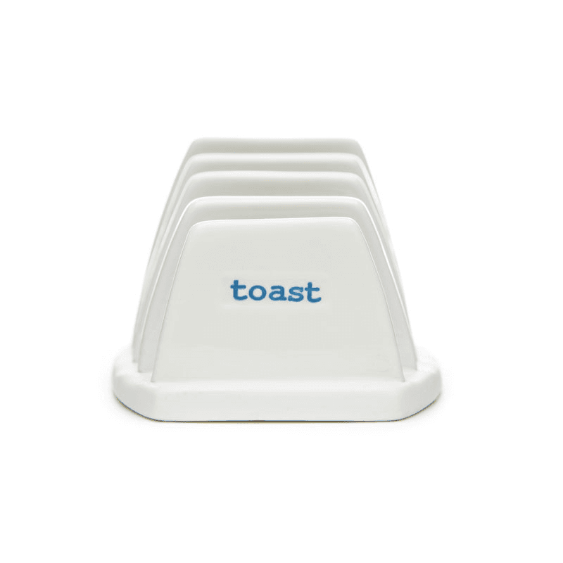 'Toast' Ceramic Toast Rack, White/Blue