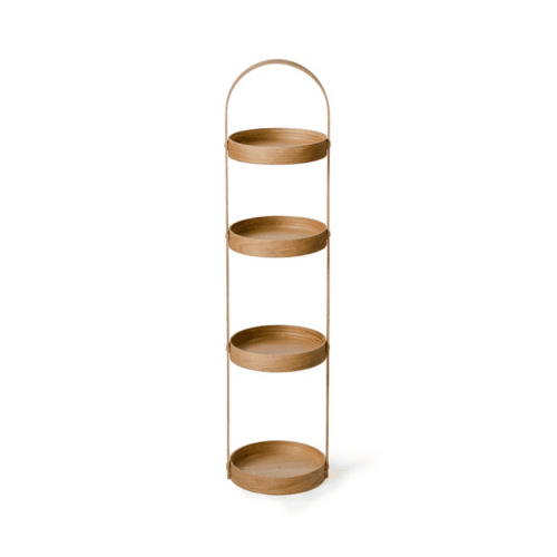 Image showing the Mezza 4 tier round caddy, H86 x W20.4 x D19.4cm, Oak product.