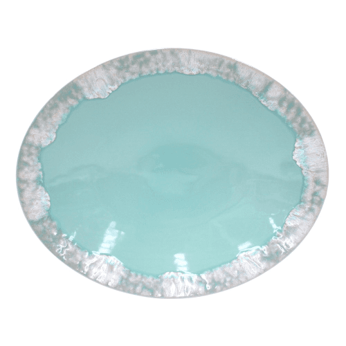 Image showing the Taormina Oval platter, 41cm, Aqua product.