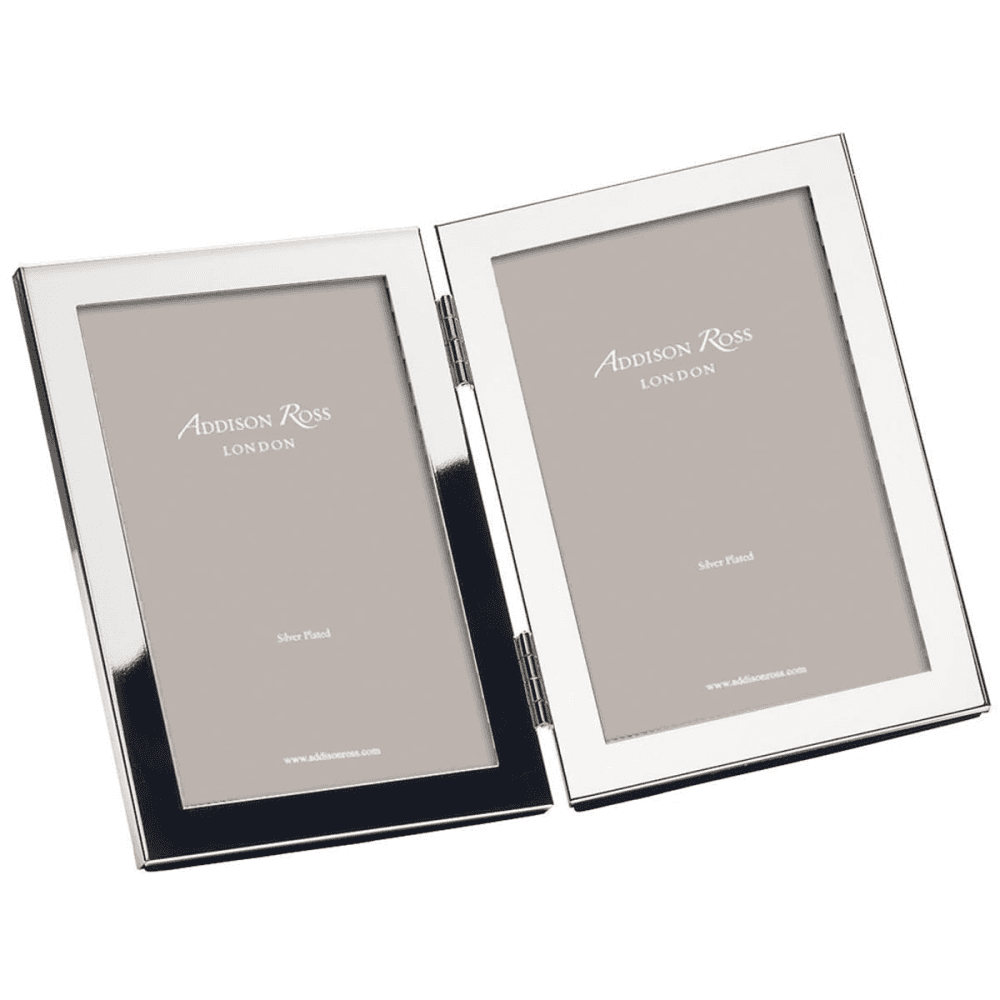 Squared Corners Double photograph frame, 8 x 10", Silver
