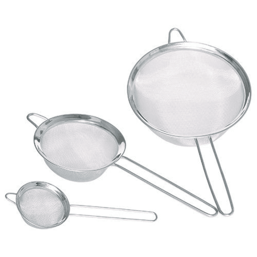 Image showing the Set of 3 fine mesh round sieves, Stainless Steel product.